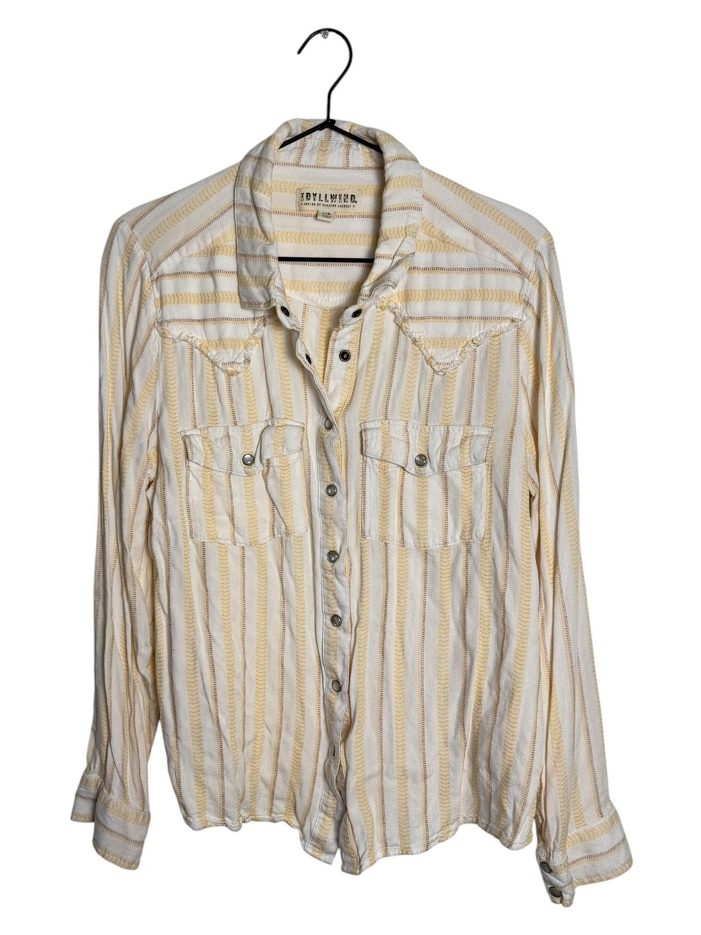 Idyllwind Miranda Lambert Yellow Cream Striped Western Snap Button Up